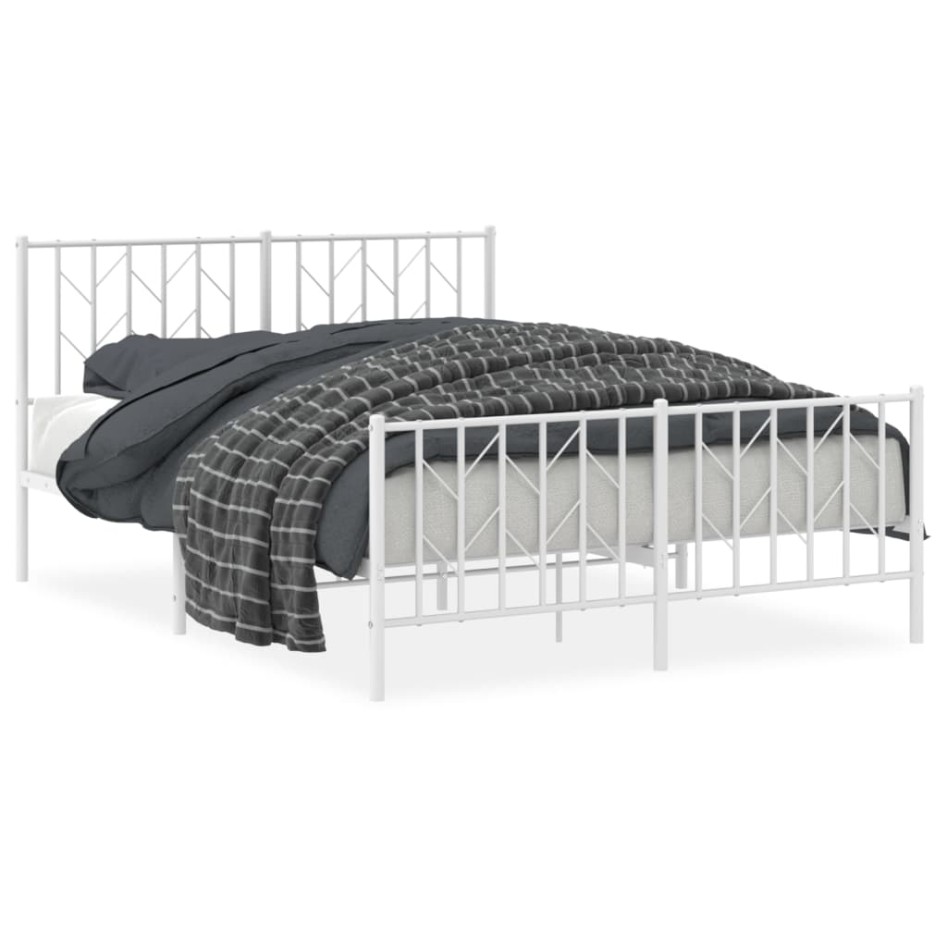 Estructura cama sin colchón con estribo metal blanco 135x190