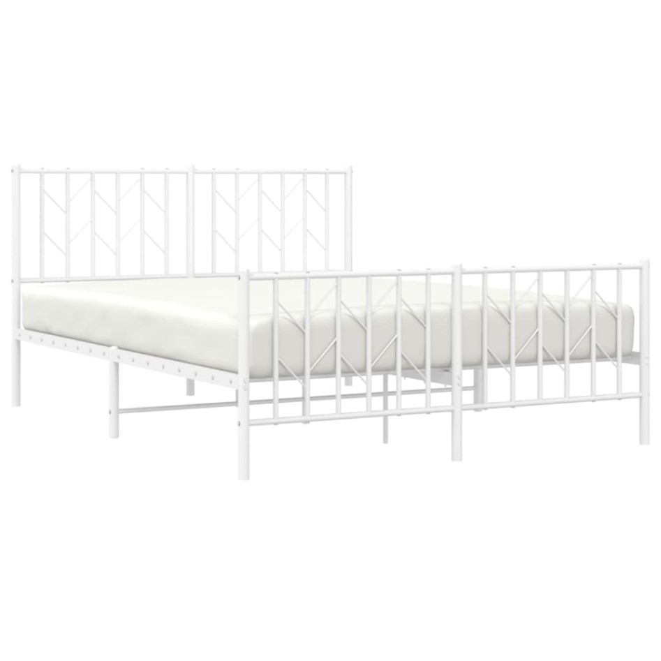 Estructura cama sin colchón con estribo metal blanco 135x190