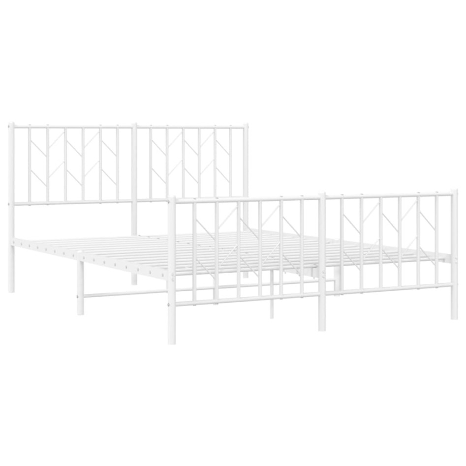Estructura cama sin colchón con estribo metal blanco 135x190