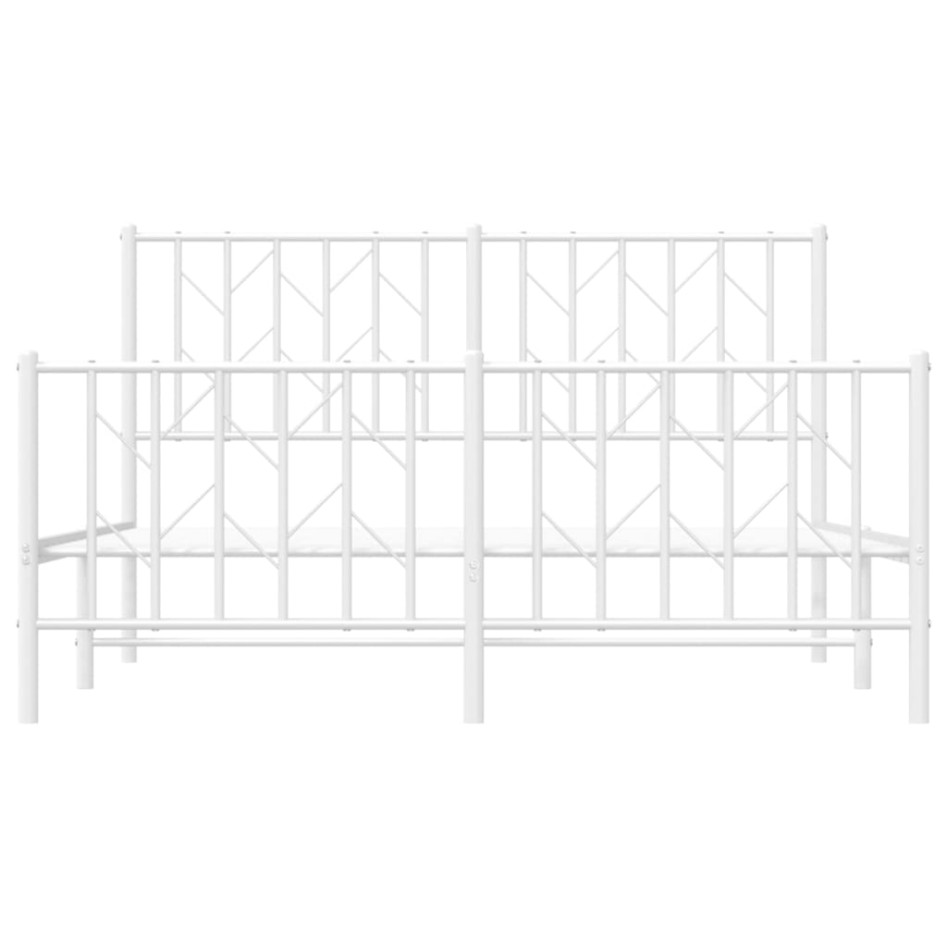 Estructura cama sin colchón con estribo metal blanco 135x190