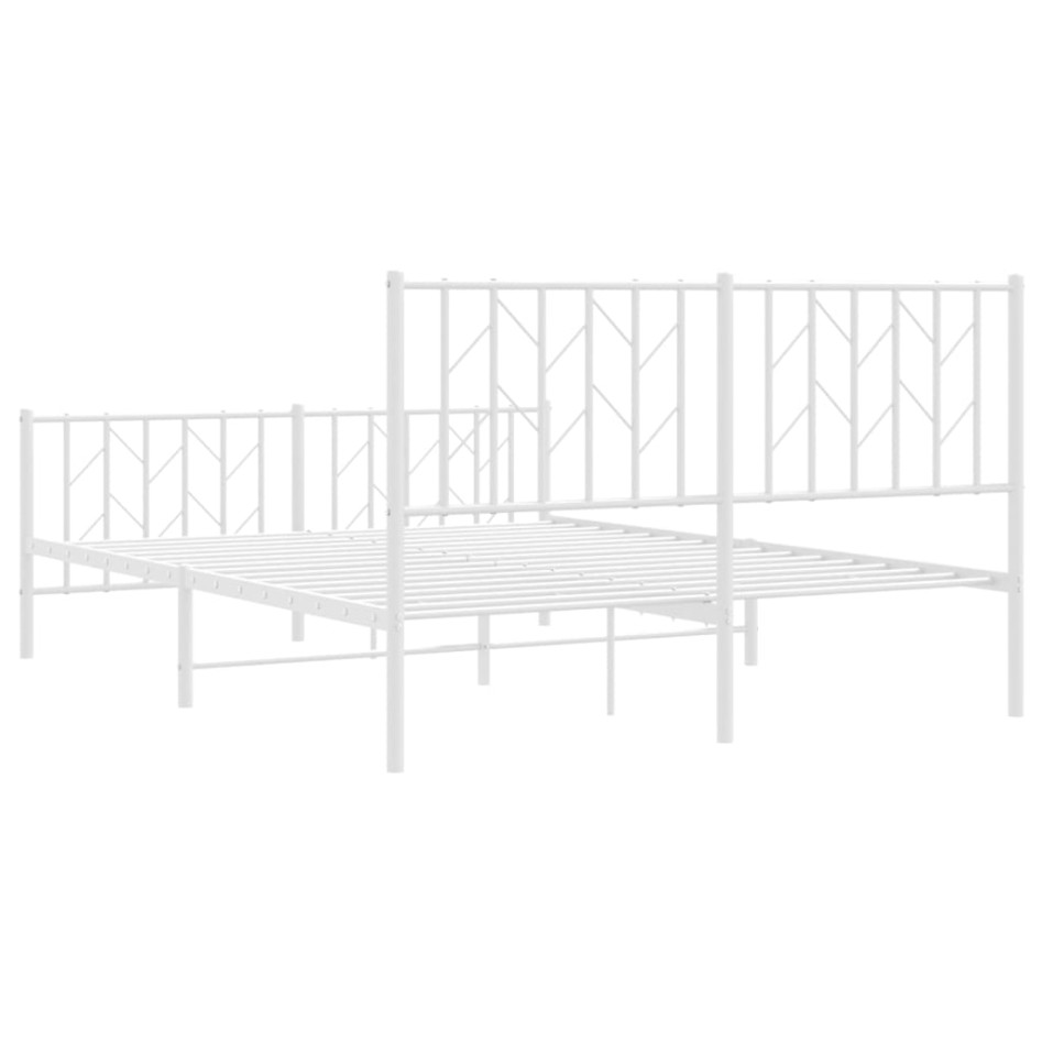 Estructura cama sin colchón con estribo metal blanco 135x190