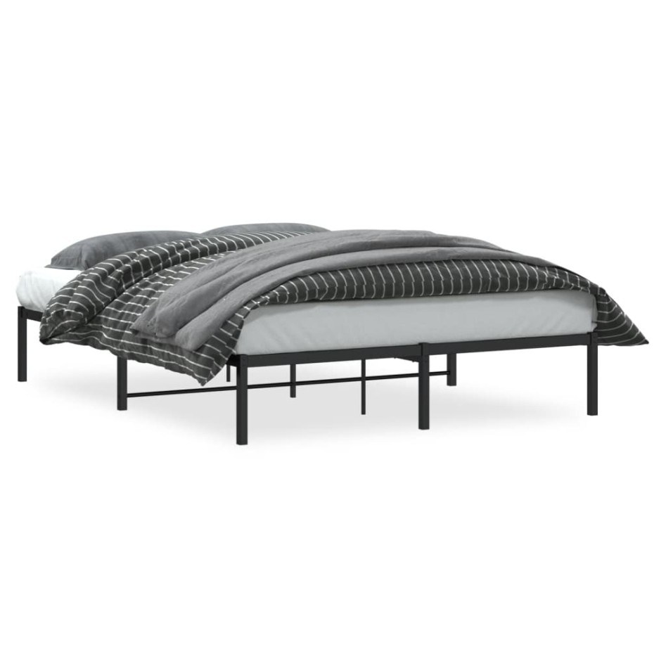 Estructura de cama sin colchón metal negro 150x200