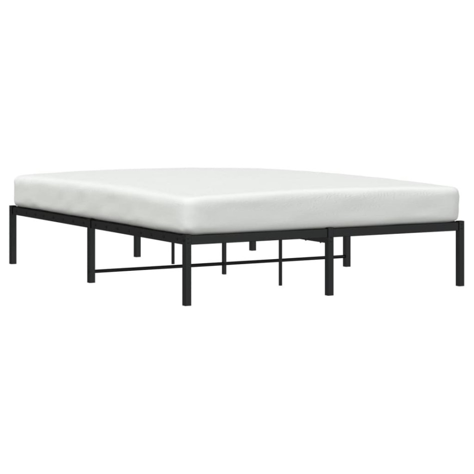 Estructura de cama sin colchón metal negro 150x200