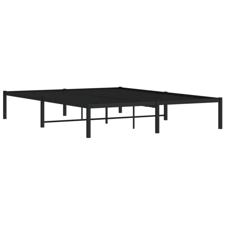 Estructura de cama sin colchón metal negro 150x200