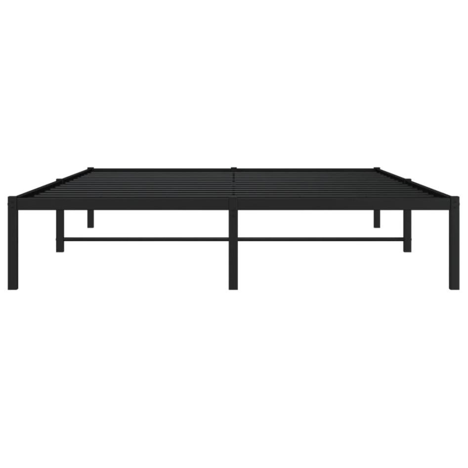 Estructura de cama sin colchón metal negro 150x200