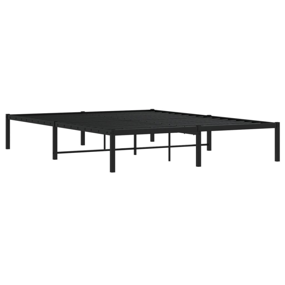 Estructura de cama sin colchón metal negro 150x200