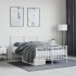 Estructura cama sin colchón con estribo metal blanco 120x190