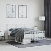 Estructura cama sin colchón con estribo metal blanco 120x190 cm