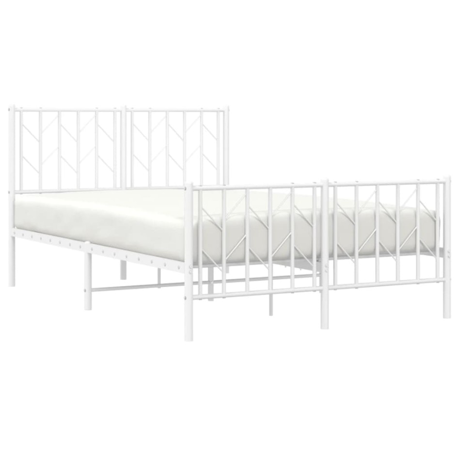Estructura cama sin colchón con estribo metal blanco 120x190