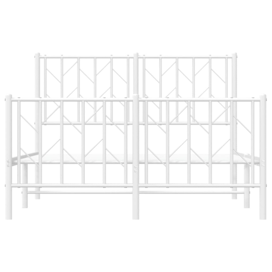 Estructura cama sin colchón con estribo metal blanco 120x190