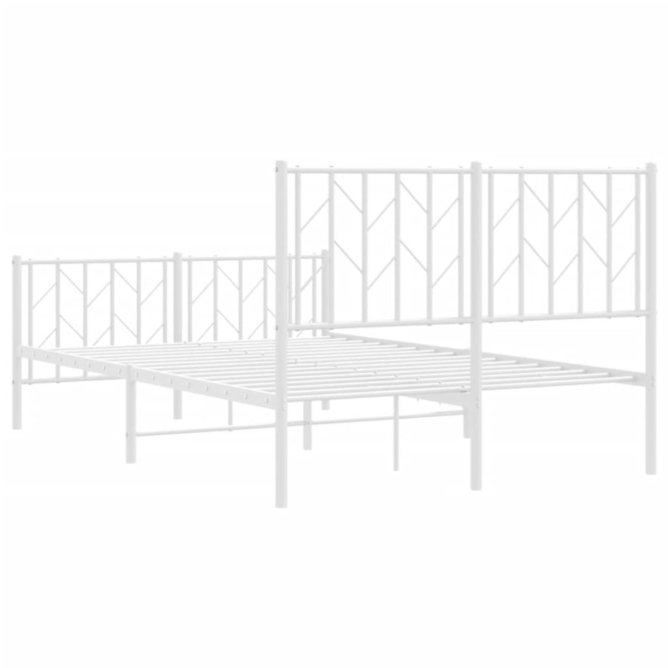 Estructura cama sin colchón con estribo metal blanco 120x190