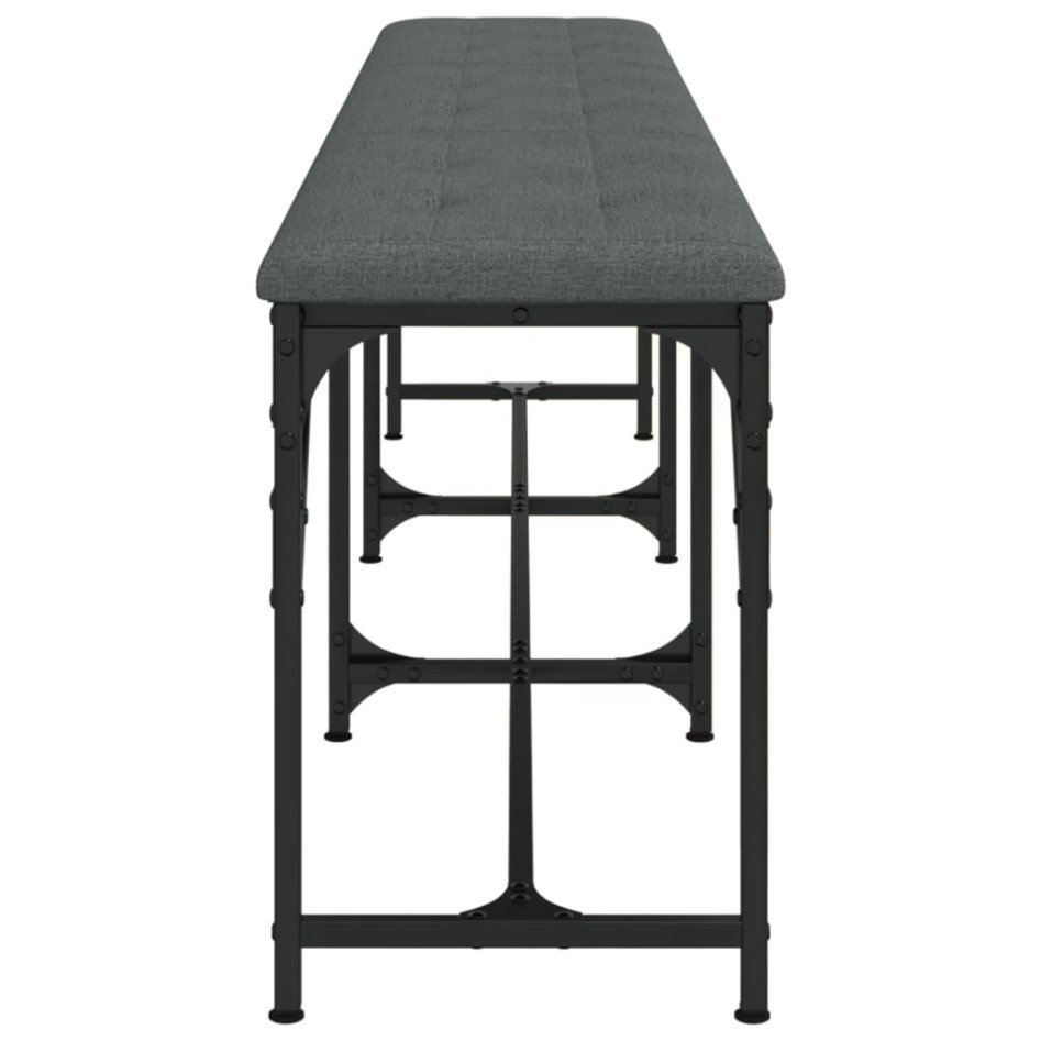 Banco de comedor acero y tela gris oscuro 186x32x45
