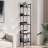 Librería de 5 estantes madera roble marrón 35x30x174