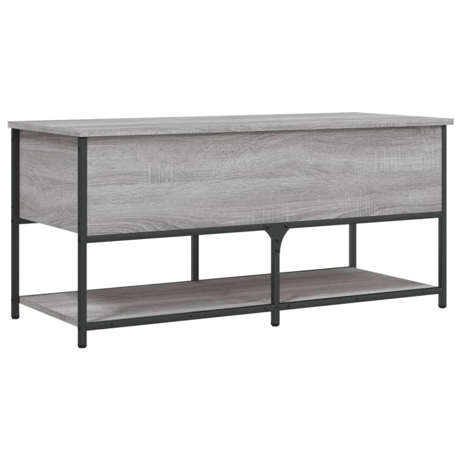 Banco de almacenaje madera ingeniería gris Sonoma