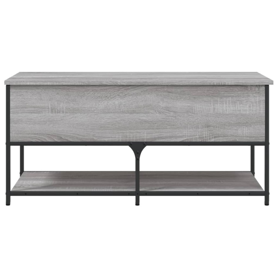 Banco de almacenaje madera ingeniería gris Sonoma
