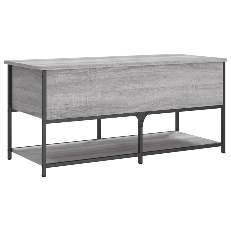 Banco de almacenaje madera ingeniería gris Sonoma