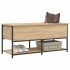 Banco almacenaje madera ingeniería roble Sonoma 100x42,5x47