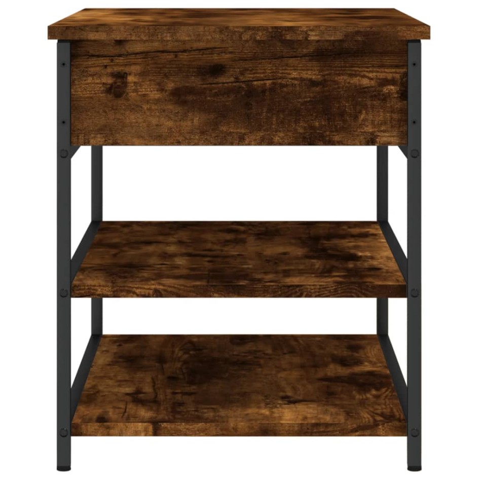 Banco zapatero madera de ingeniería roble ahumado 70x42,5x50