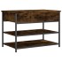 Banco zapatero madera de ingeniería roble ahumado 70x42,5x50