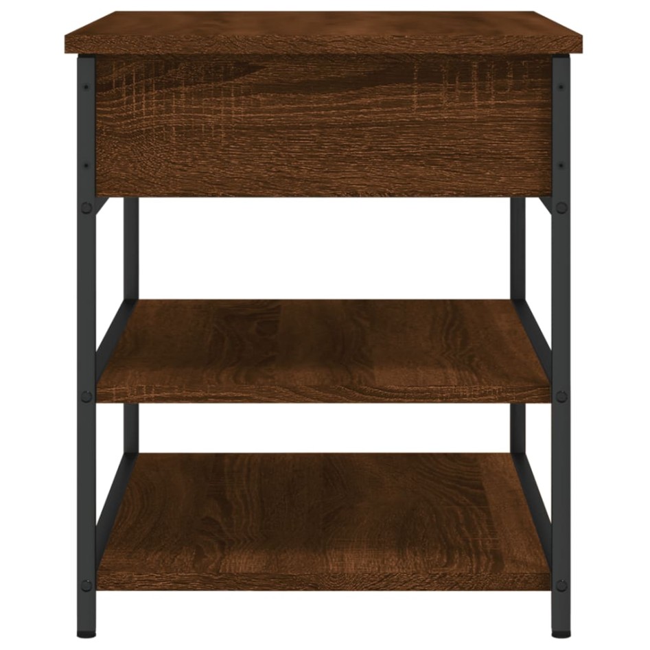 Banco zapatero madera de ingeniería roble ahumado 70x42,5x50