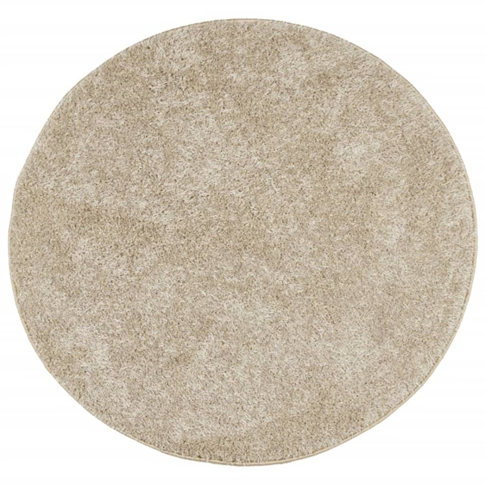 Alfombra pelo largo aspecto brillante ISTAN beige Ø 160