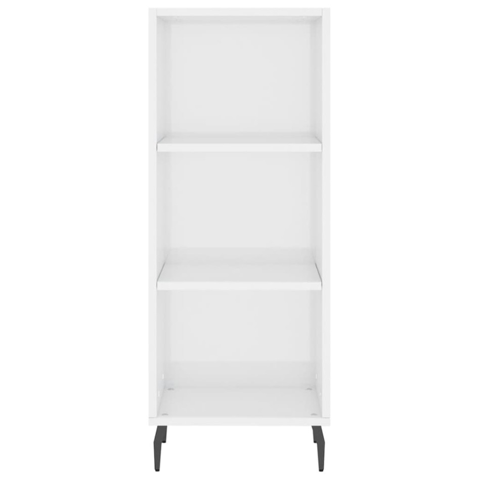 Aparador alto madera contrachapada blanco brillo 34,5x34x180