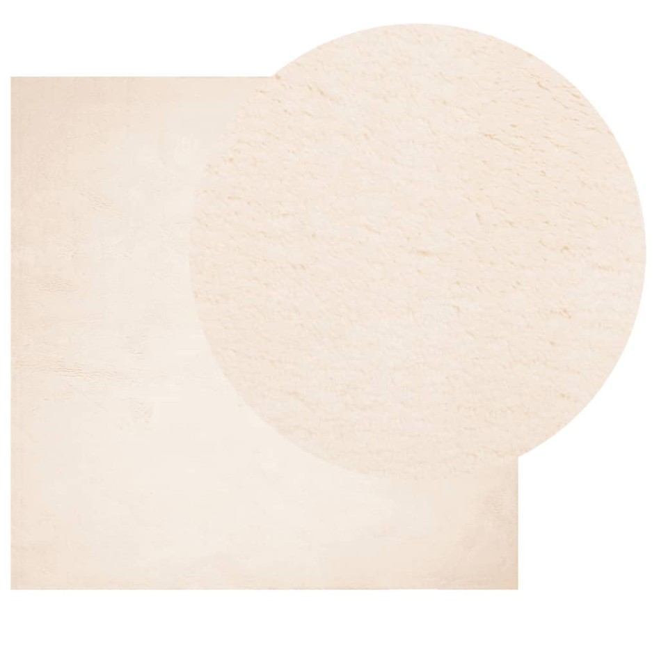 Alfombra de pelo corto suave lavable HUARTE beige 160x160