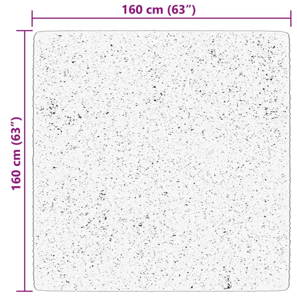 Alfombra de pelo corto suave lavable HUARTE crema 160x160