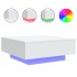 Mesa de centro con luces LED blanco 80x80x31