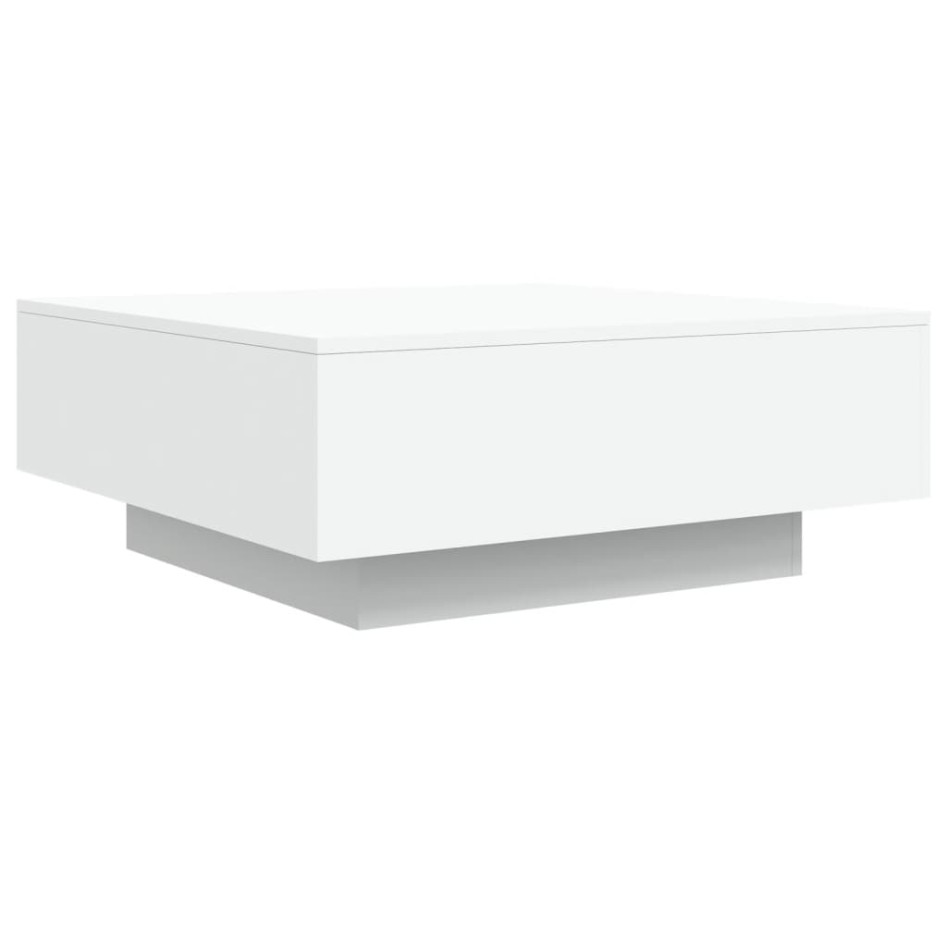Mesa de centro con luces LED blanco 80x80x31