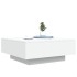 Mesa de centro con luces LED blanco 80x80x31