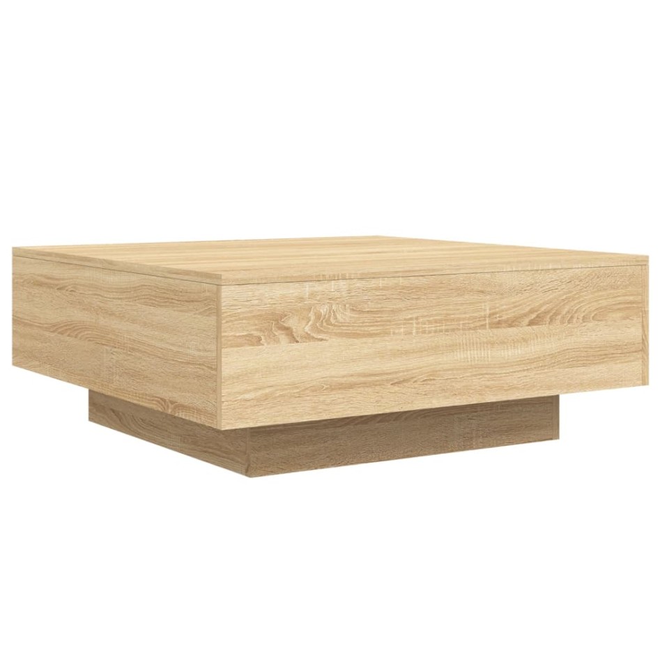 Mesa de centro madera de ingeniería roble Sonoma 80x80x31