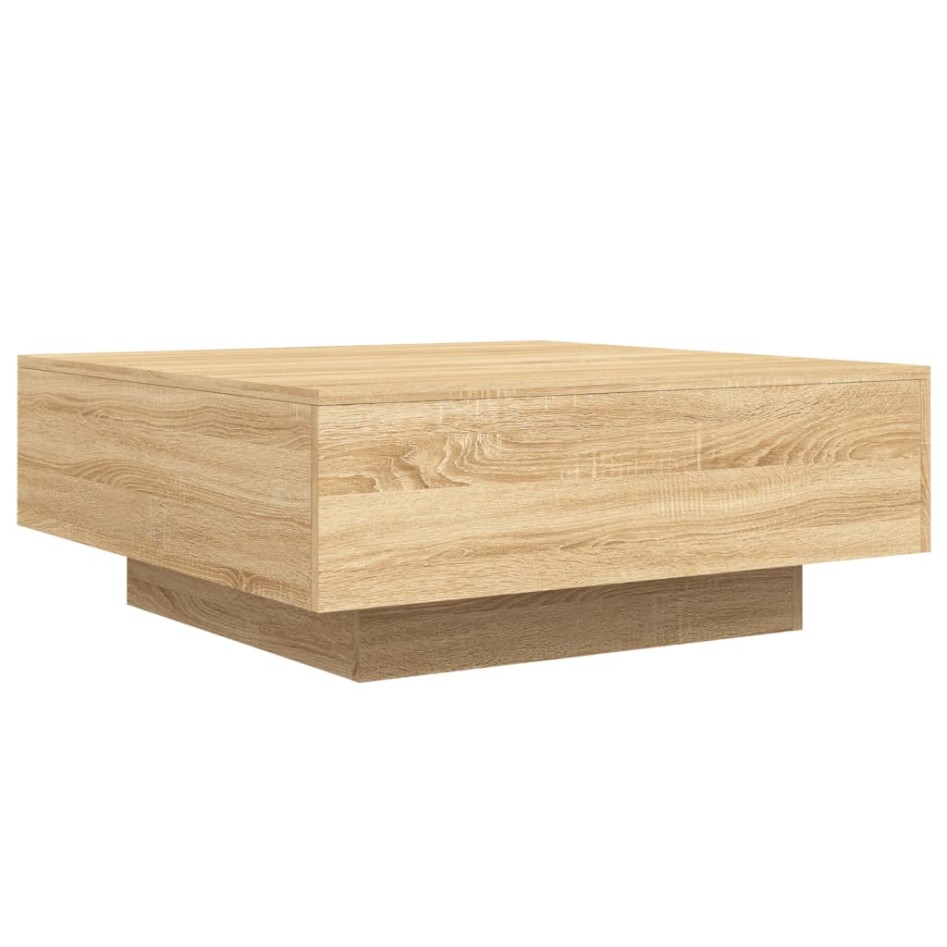 Mesa de centro madera de ingeniería roble Sonoma 80x80x31