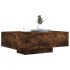 Mesa de centro con luces LED roble ahumado 85x55x31