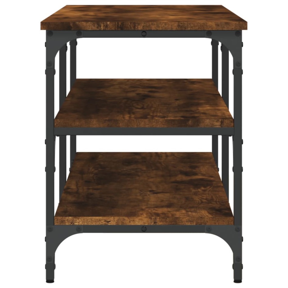 Banco zapatero madera ingeniería roble ahumado 100x38,5x49