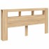 Cabecero LED madera ingeniería roble Sonoma 200x18,5x103,5