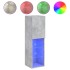 Mueble para TV con luces LED gris hormigón 30,5x30x102