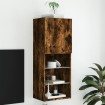 Mueble para TV con luces LED roble ahumado 40,5x30x102 cm