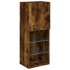 Mueble para TV con luces LED roble ahumado 40,5x30x102