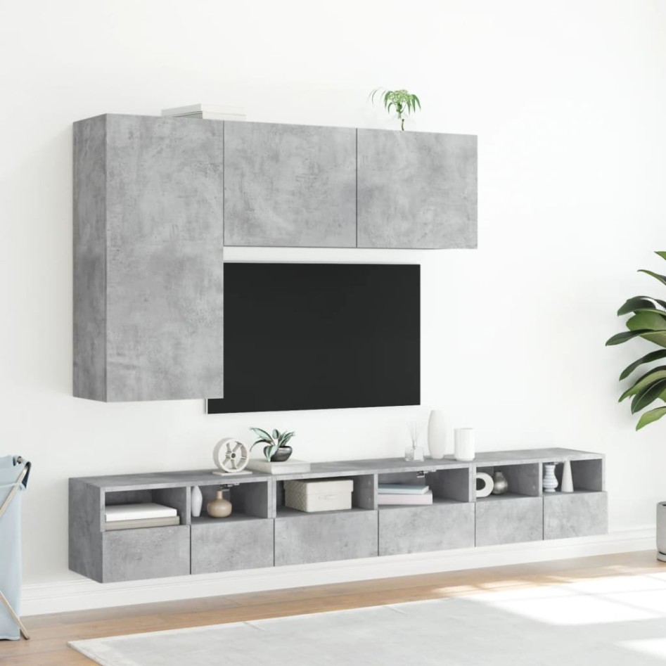 Mueble para TV de pared gris hormigón 100x30x41