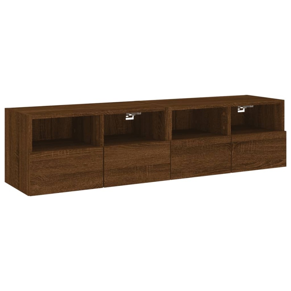 Muebles de pared para TV 2 uds madera roble marrón 60x30x30