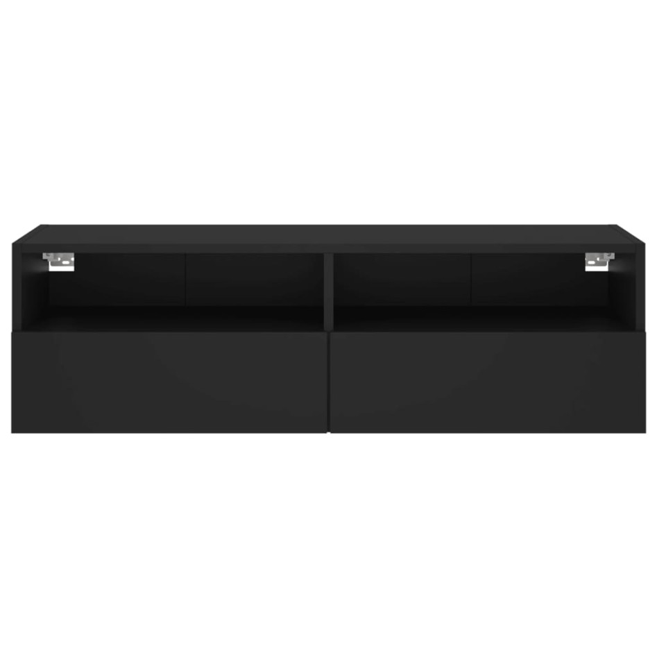 Mueble de pared para TV madera de ingeniería negro 100x30x30