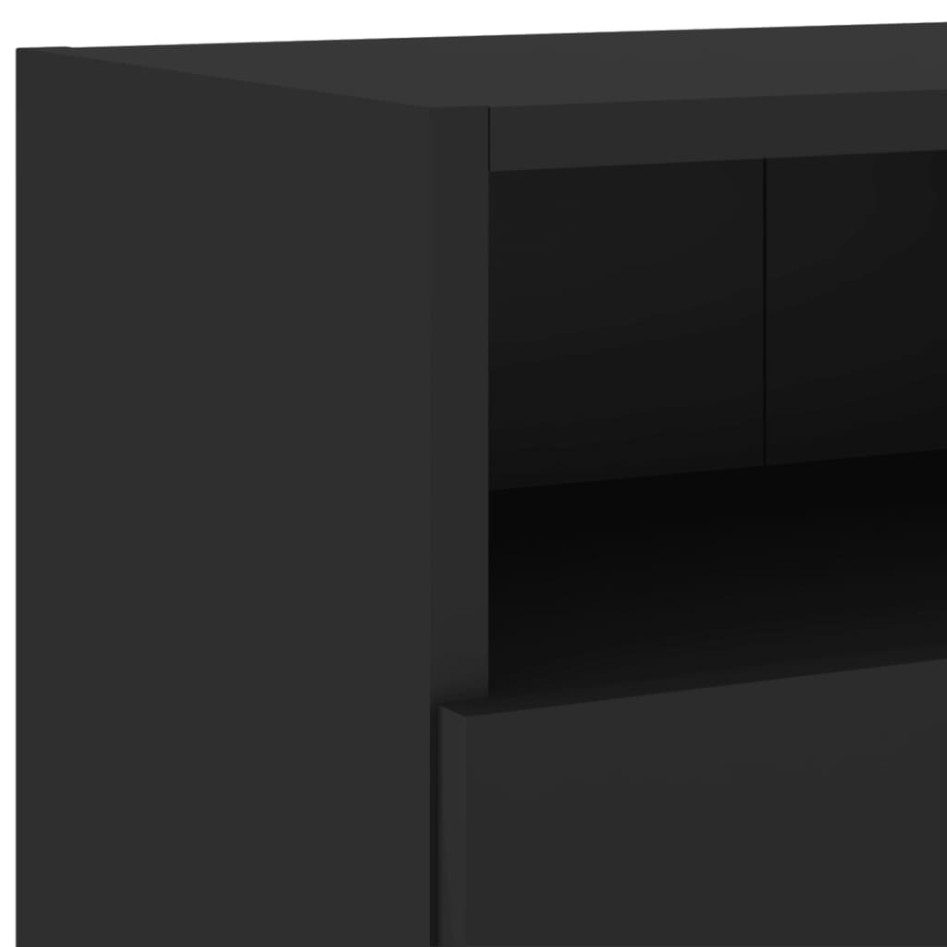 Mueble de pared para TV madera de ingeniería negro 100x30x30