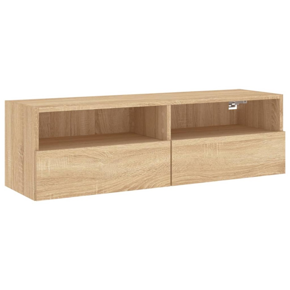 Mueble de pared TV madera ingeniería roble Sonoma 100x30x30
