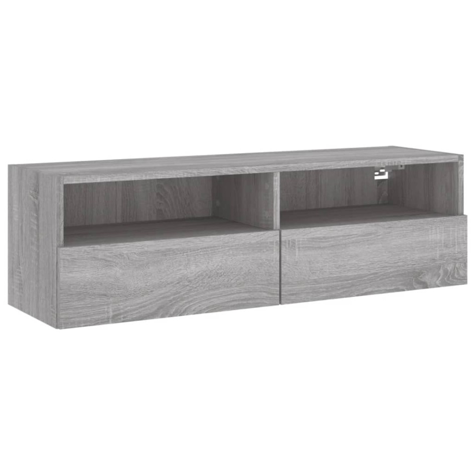 Mueble de pared TV madera ingeniería Sonoma gris 100x30x30