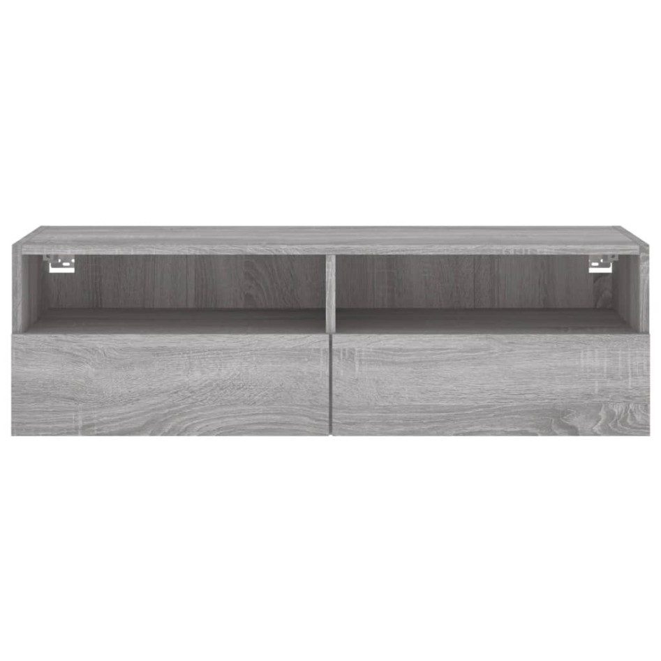Mueble de pared TV madera ingeniería Sonoma gris 100x30x30