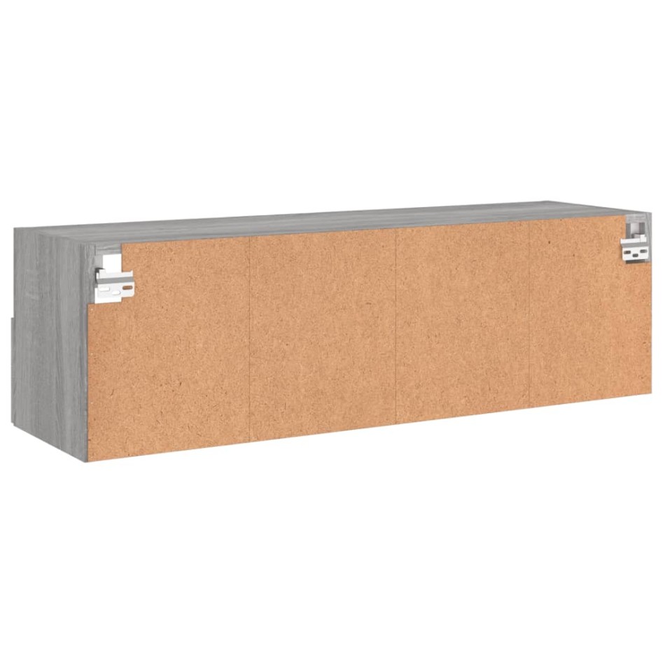 Mueble de pared TV madera ingeniería Sonoma gris 100x30x30