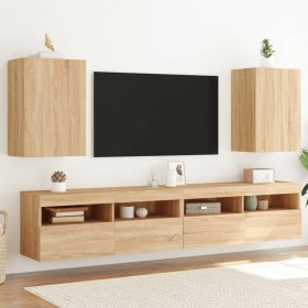 Muebles de TV de pared 2 uds madera roble Sonoma 40,5x30x60
