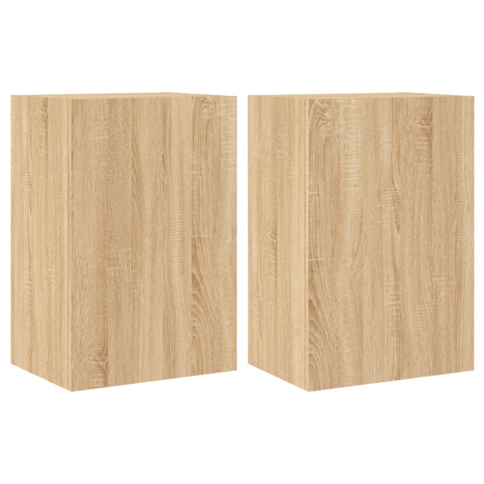 Muebles de TV de pared 2 uds madera roble Sonoma 40,5x30x60