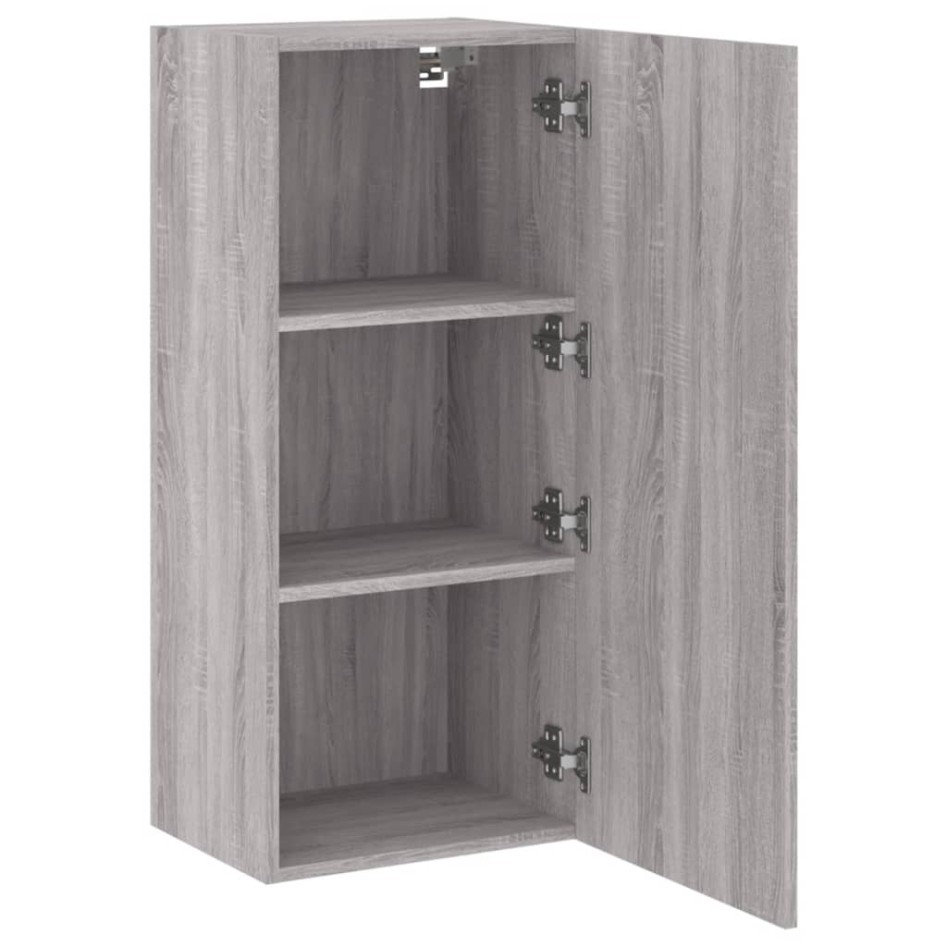 Mueble TV de pared madera ingeniería gris Sonoma 40,5x30x90